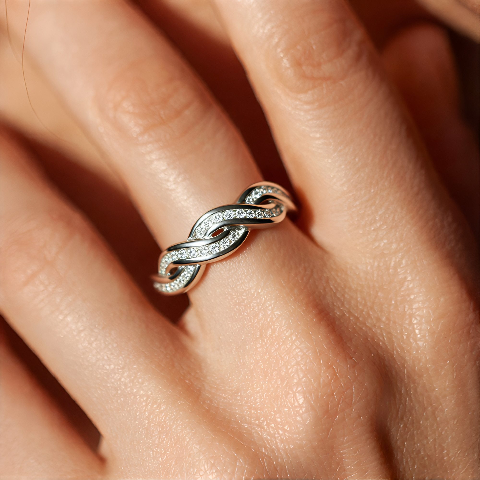 Cavill Silberring Cavill Sterling Silber Ring 0,64 ct Zirkon Schleife Echtschmuck Damen (1-tlg)