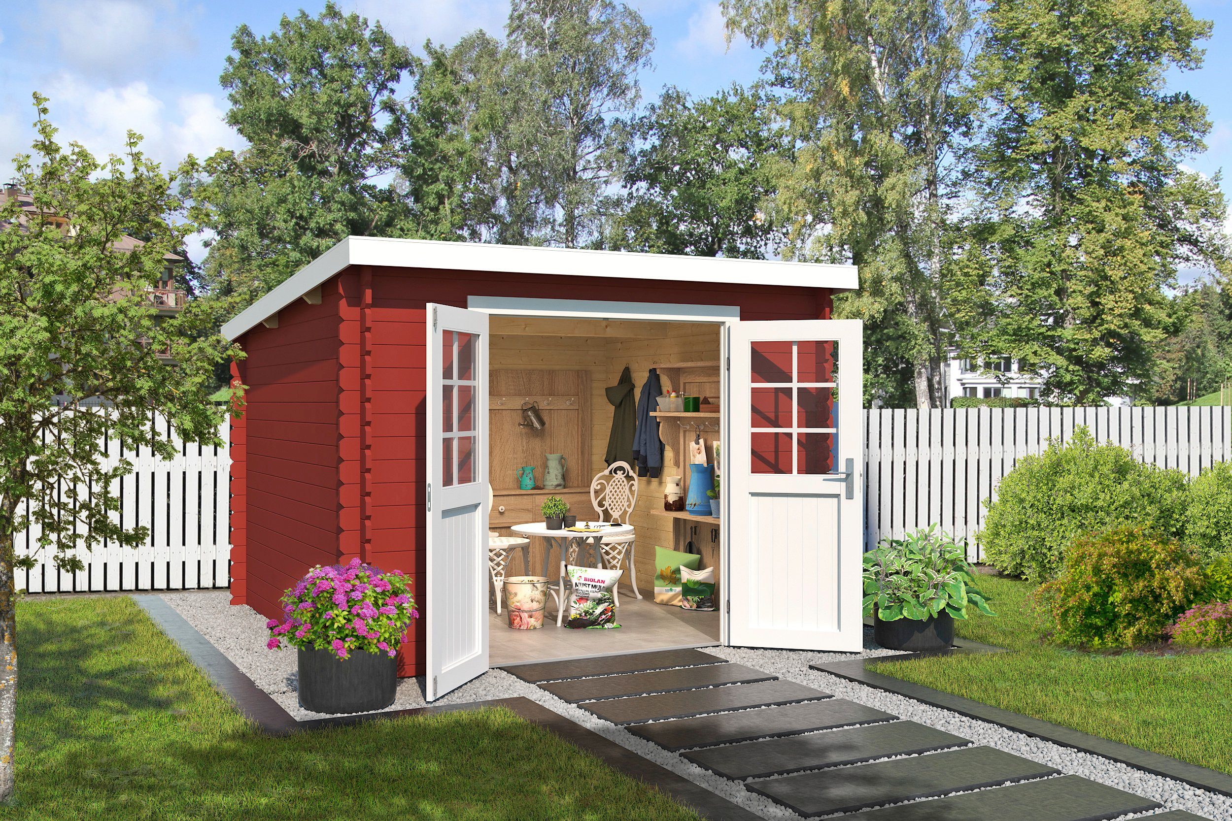 LASITA MAJA Gartenhaus San Jose 275, BxT: 295x314 cm, Blockbohlenhaus 28mm