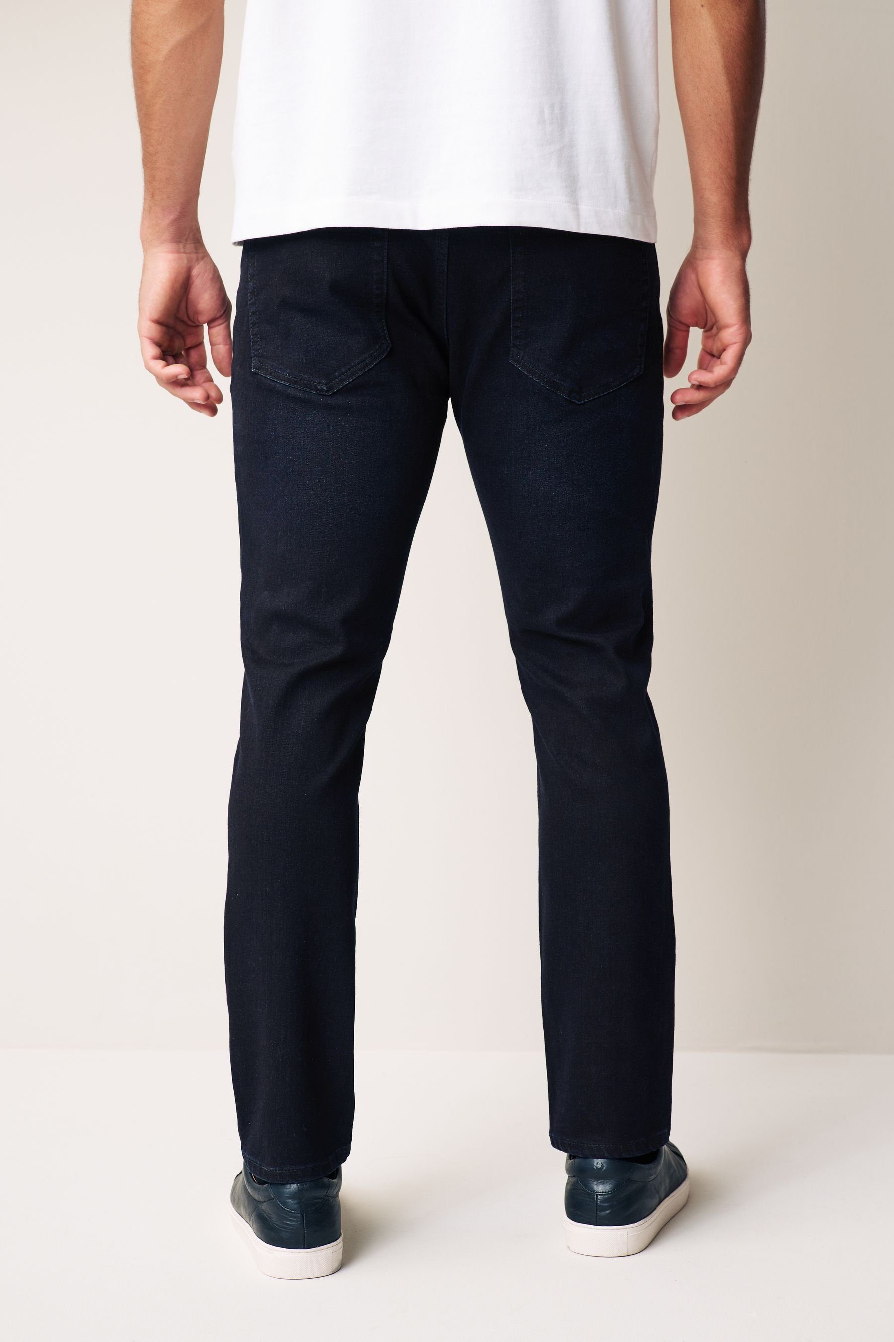 2er-Pack Slim Stretch-Jeans Slim-fit-Jeans Next (2-tlg) im Essential Black/Dark Fit Blue