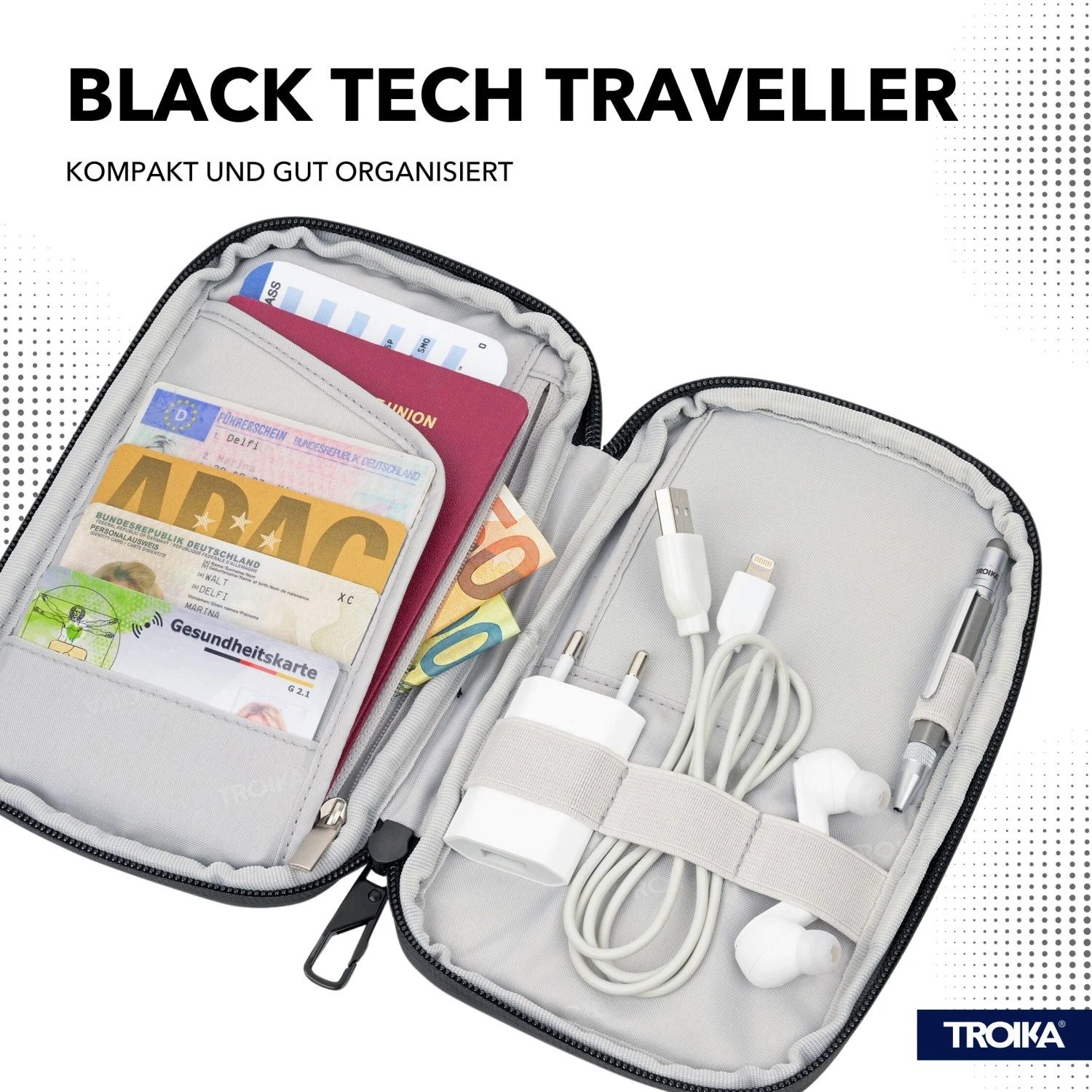 TROIKA Organizer TROIKA BLACK TECH TRAVELLER