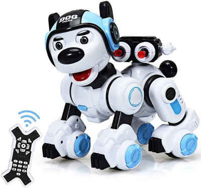 COSTWAY RC-Roboter Hund Roboter, mit Musik-, Tanz-, Blink- und Schießfunktion