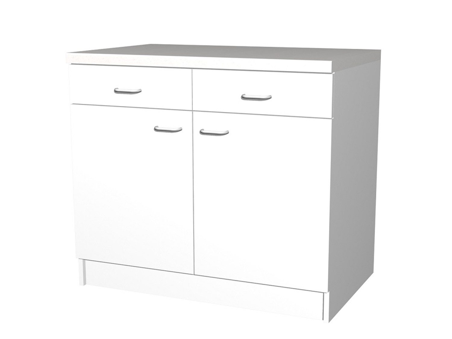 Flex-Well Unterschrank Küchenunterschrank 100 cm breit - Weiß – Rapido