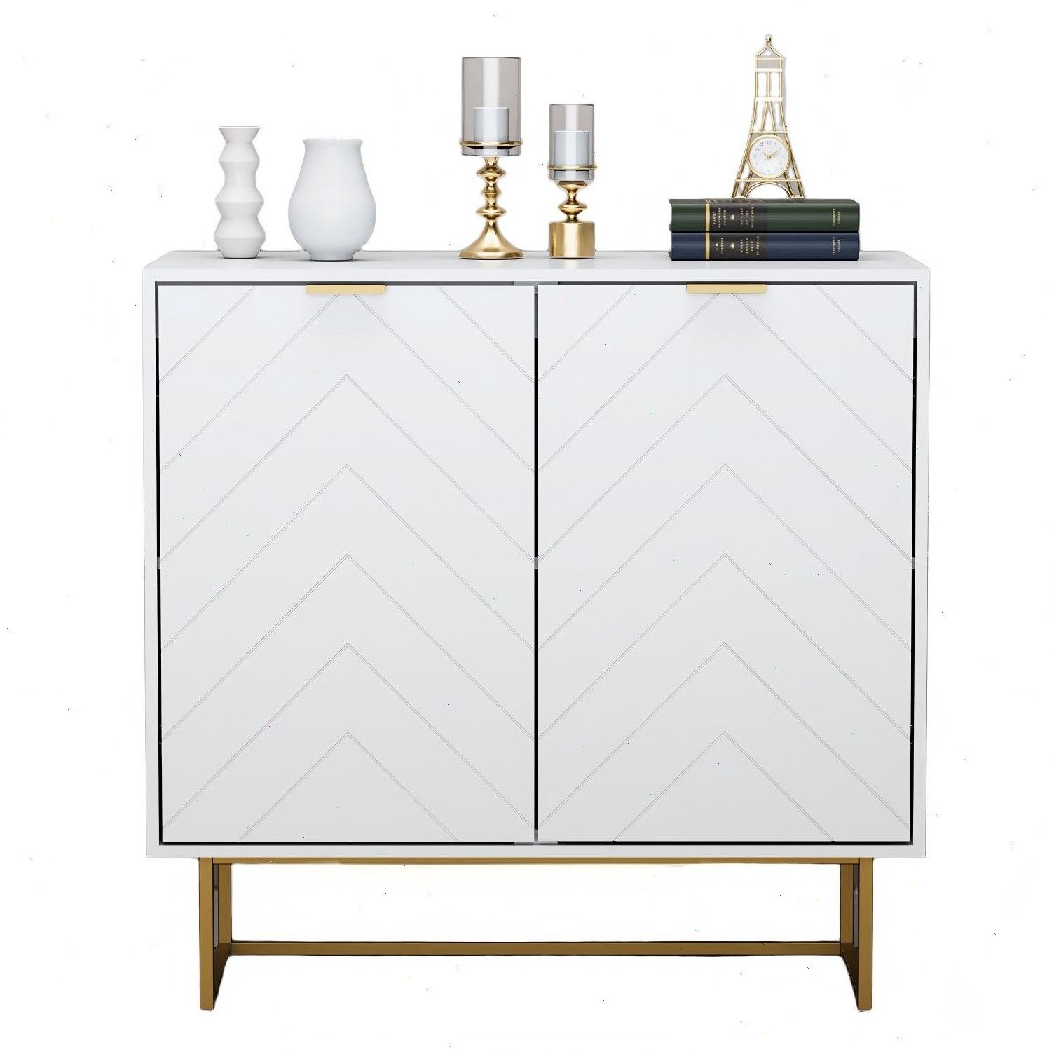 UEV Sideboard Kommode mit 2 Türen, Sideboard mit Füße (Buffet, TV Board, Sc günstig online kaufen