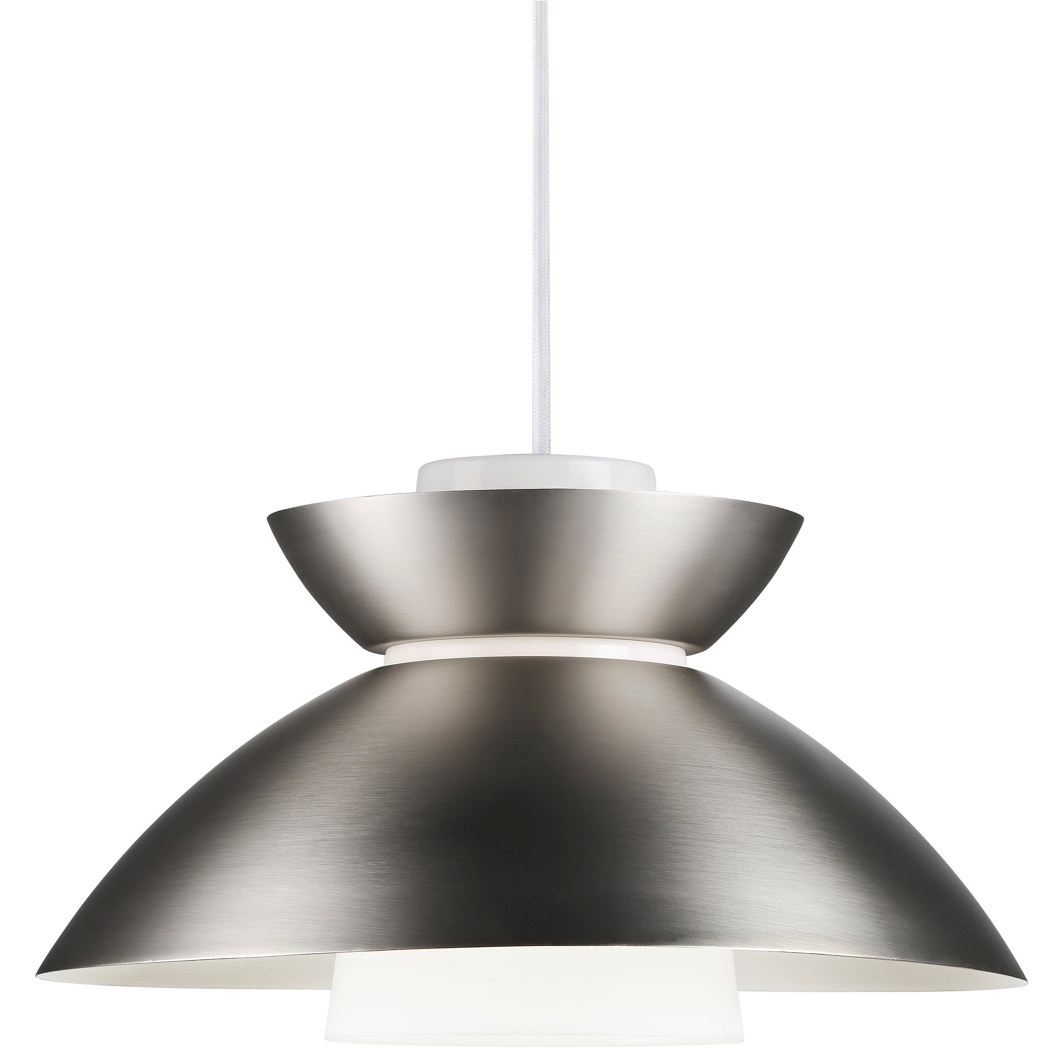 Nordlux Pendelleuchte MIRROR Pendel Gebürsteter Stahl E27 Hängeleuchte, ohne Leuchtmittel