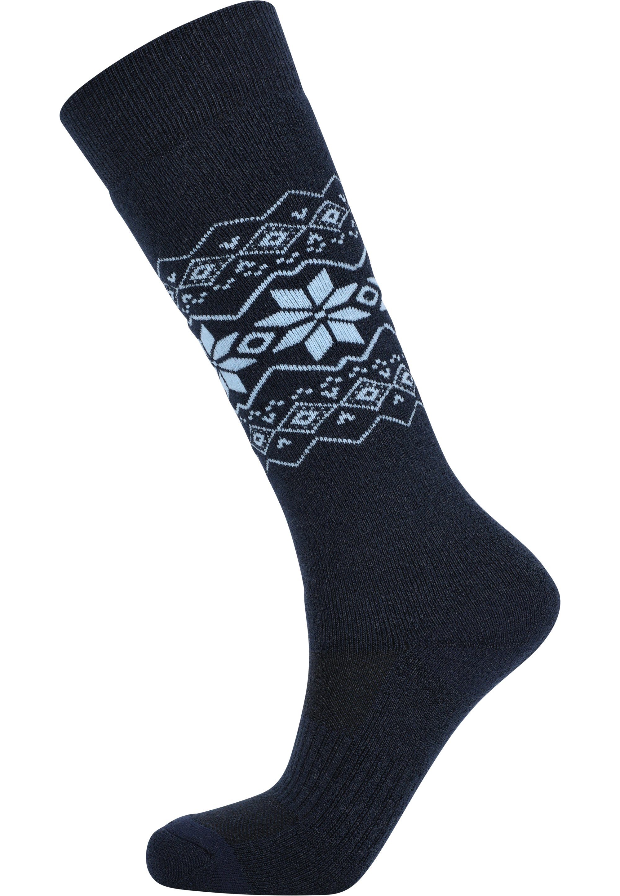 trendigem Jacquard-Muster Ossar mit ENDURANCE dunkelblau Socken (1-Paar)
