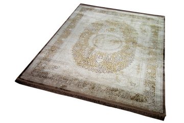 Wollteppich Teppich Luxus Designerteppich mit Naturfasern beige braun, Carpetia, rechteckig, Höhe: 7 mm, Maschinengewebt