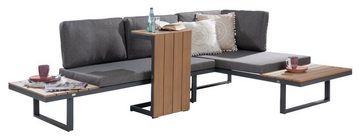 Outdoor Gartenlounge-Set RUNEI, mit Loungetisch, Aluminium, Kunststoff, (3-tlg), inkl. Sitz- und Rückenkissen, Wasserabweisend, B 253 x T 175 cm