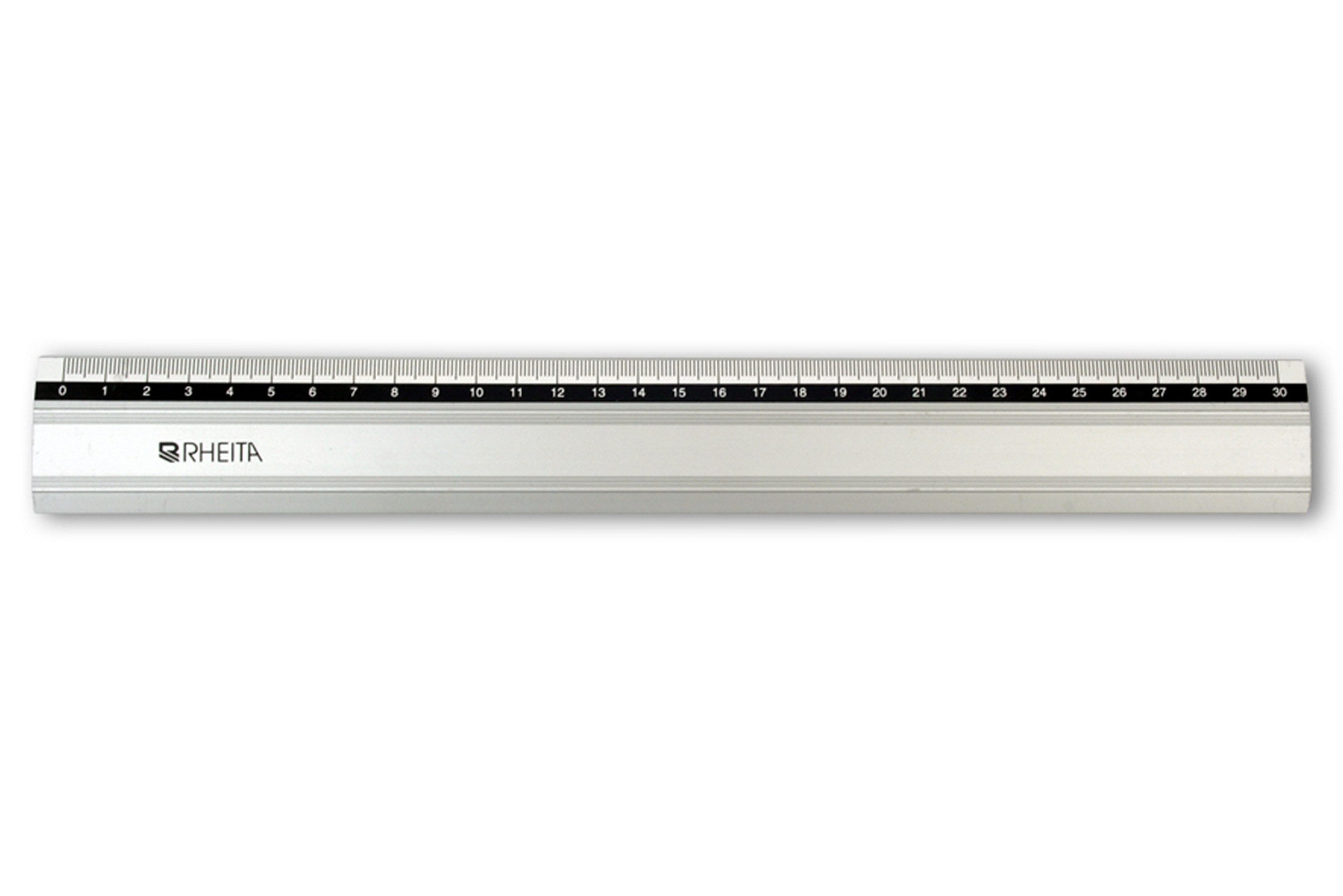Rheita Lineal Metall-Lineal aus Aluminum 30cm rutschfest