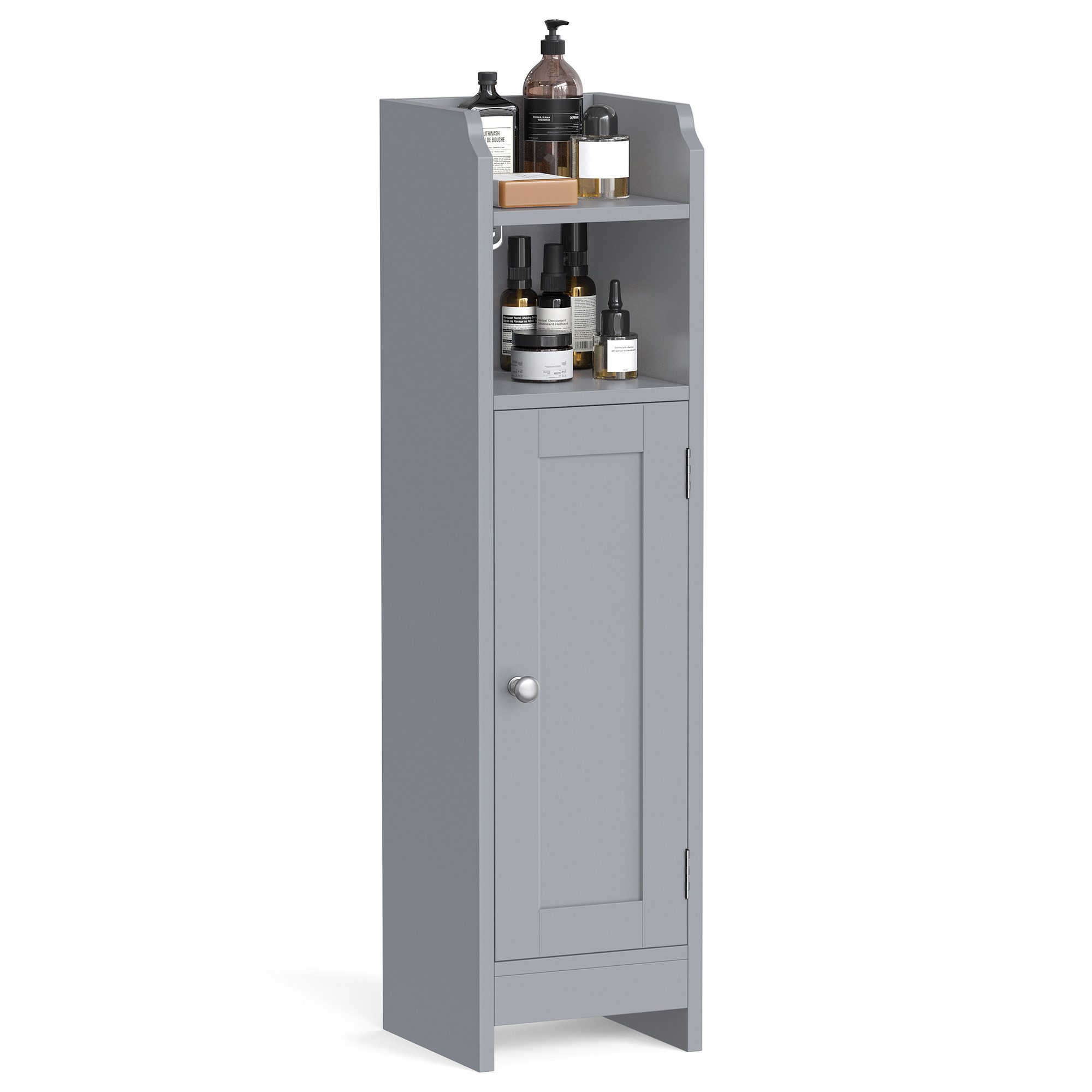VASAGLE Badkommode Badezimmerschrank Badschrank schmal, stehend, verstellbare Ablagen