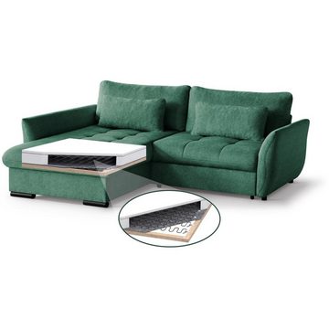 Beautysofa Ecksofa Caro, 240 cm Corner Sofa, stilvoll Wohnzimmerecke, mit Relaxfunktion, mit Bettkasten, inklusive Federkern