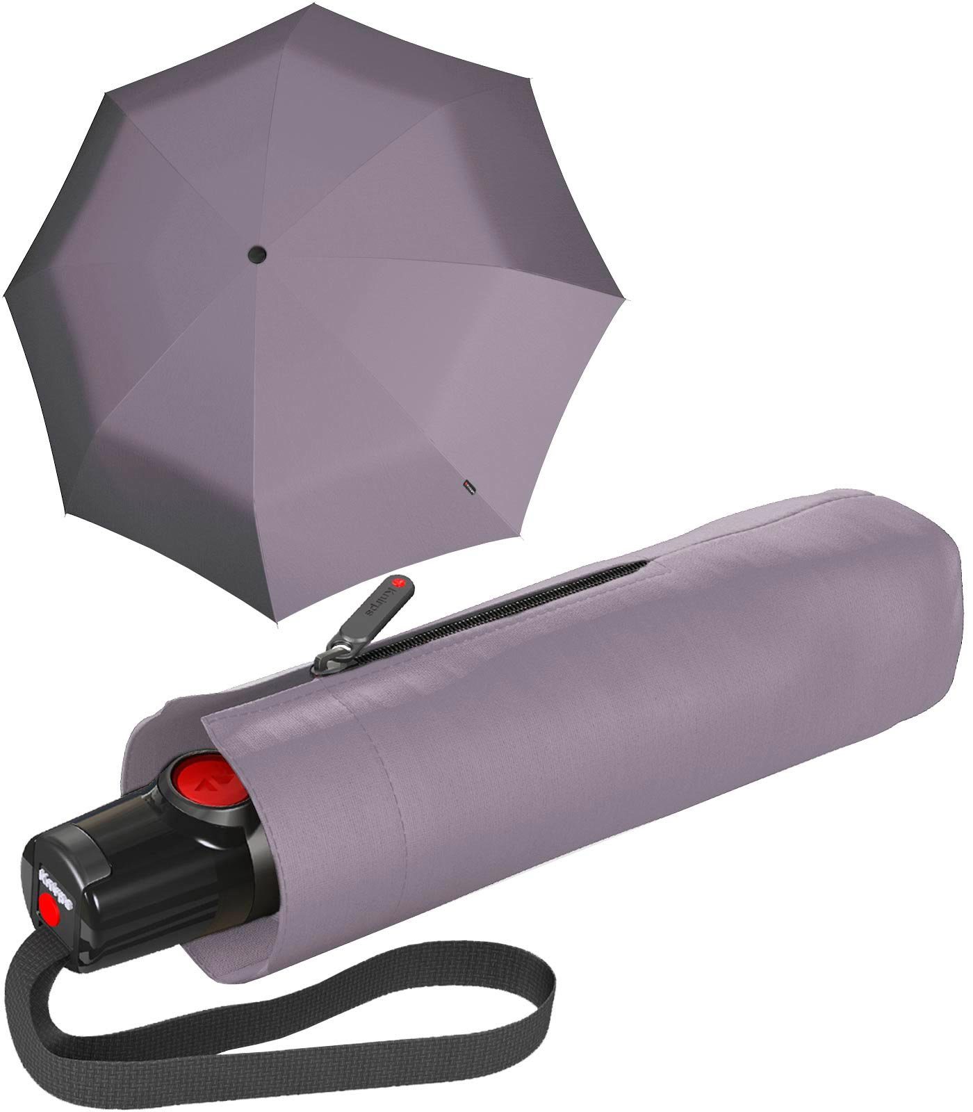 Auf-Zu-Automatik, kleiner Automatikschirm für grau Handtasche Duomatic T.100 die Knirps® mit Taschenregenschirm