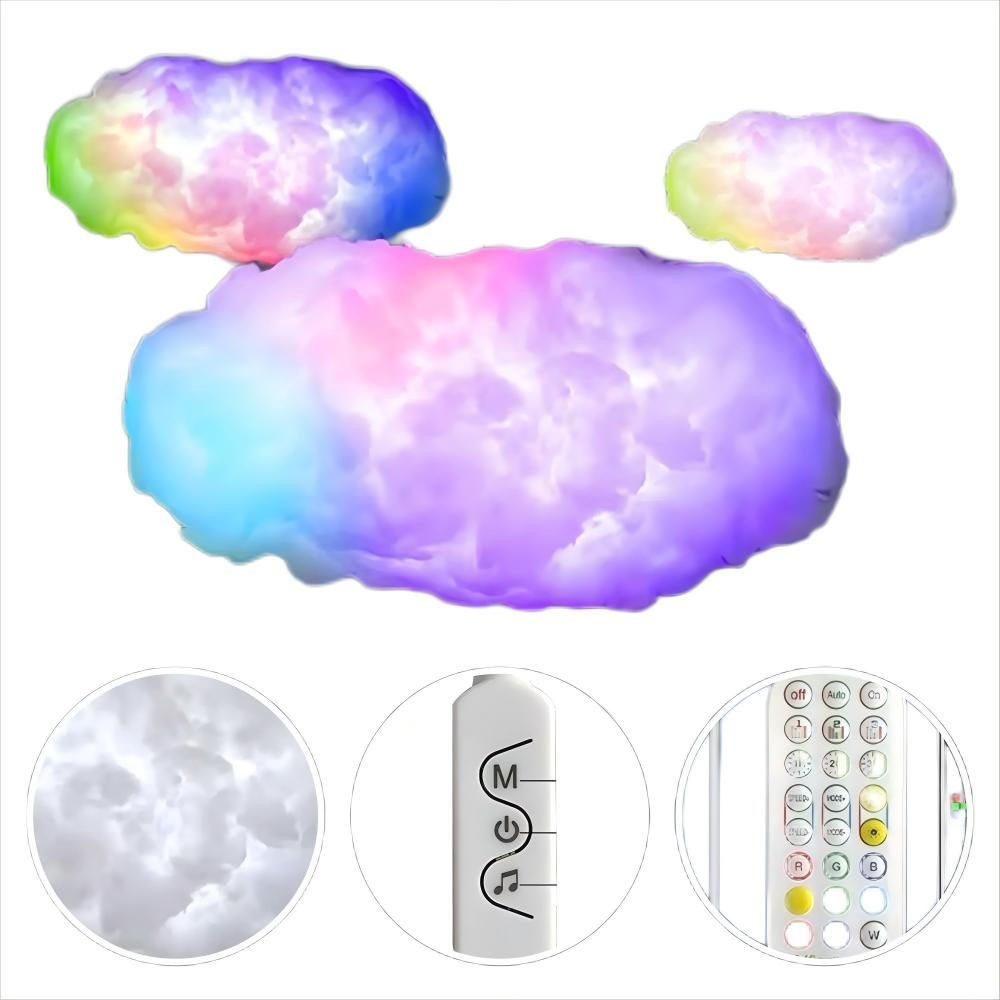 VIVIHEYDAY LED Pendelleuchte RGB Regenbogen Watte LED Wolken Licht, Dimmbar Dekoleuchten, LED Cloud Lights mit Bluetooth-APP und 2.4G Fernbedienung, für Die Zimmer, Schlafzimmer Dekoration