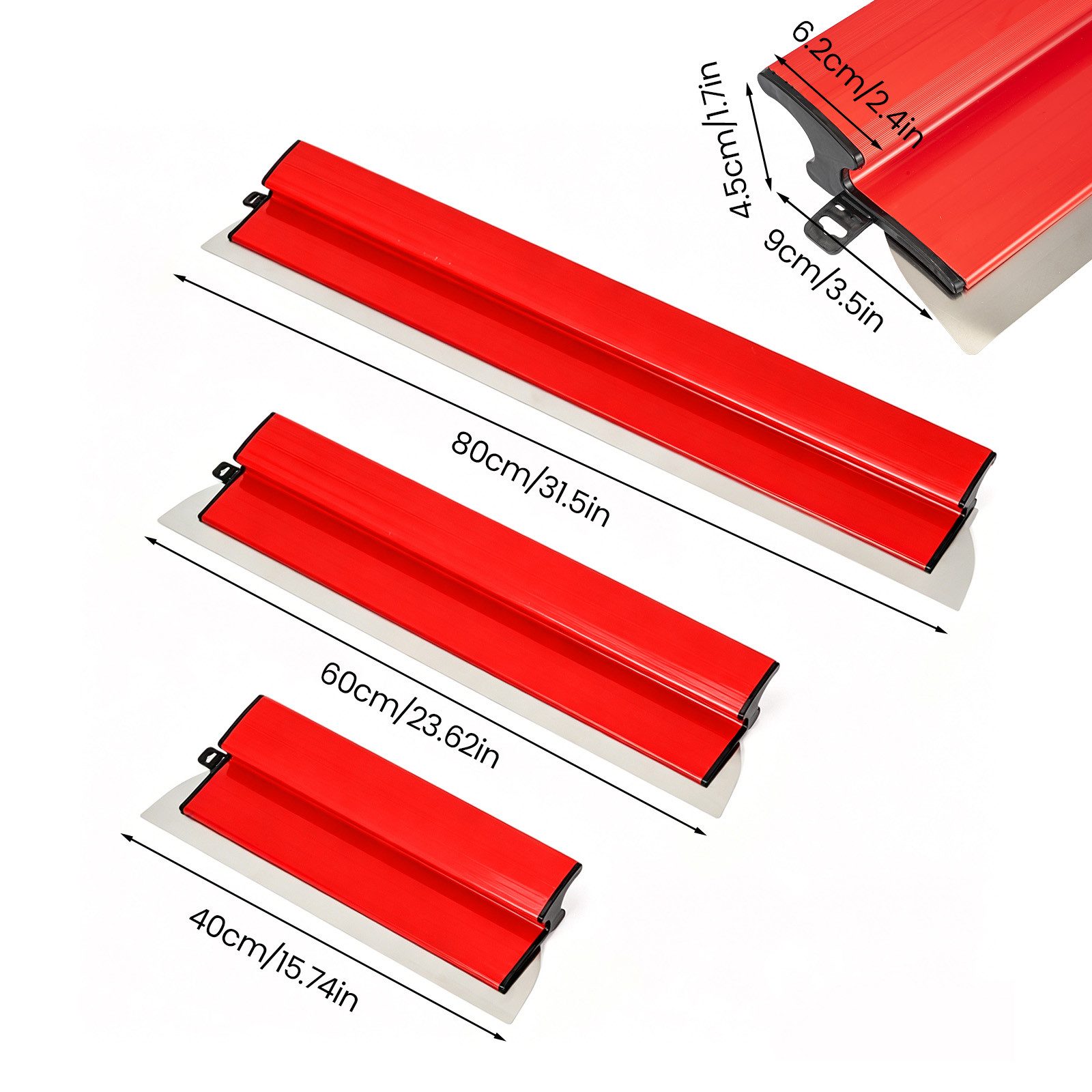 Youyijia Flächenspachtel Flächenspachtel Set 40/60/80 cm Edelstahlklinge Spachtel (3-St)