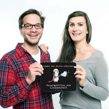 Mr. & Mrs. Panda Mauspad Feuerwehrfrau Leidenschaft - Schwarz - Geschenk, Ausbildung, Mousepad (1-St), Ergonomisch geformt