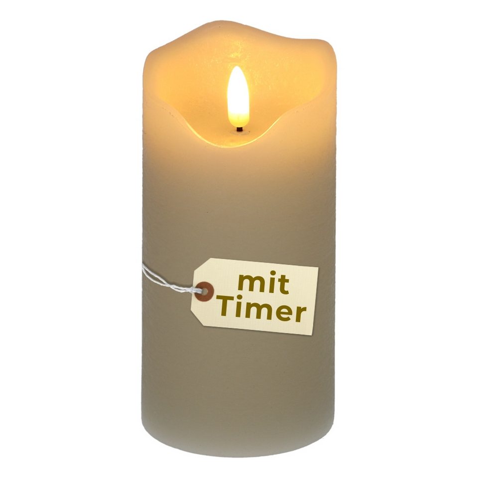 GarPet LED-Kerze LED Echtwachskerze mit Timer Batterie Flackereffekt beweglicher Flamme, Stromsparend, da Batteriebetrieb mit Timer-Funktion