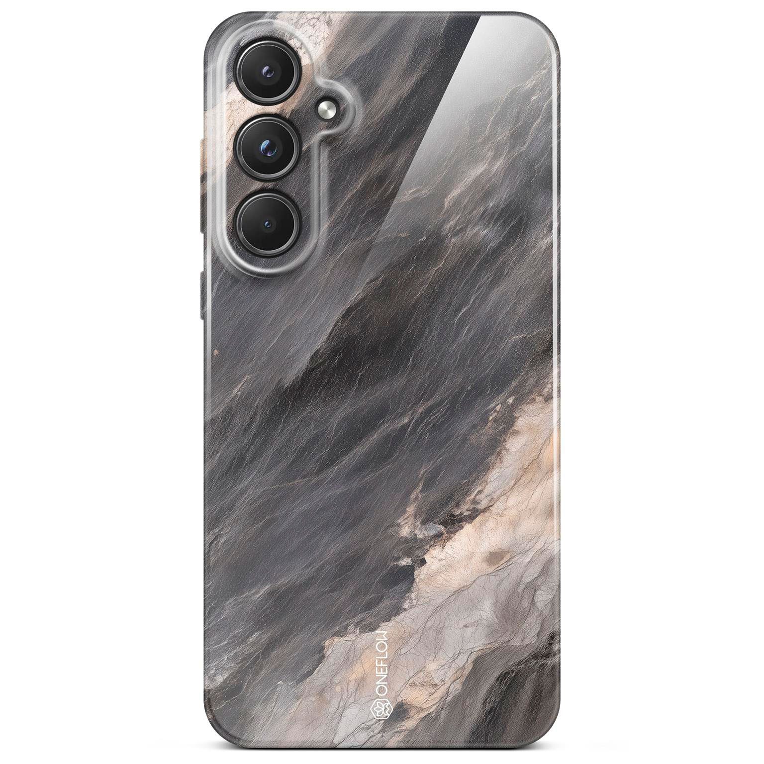 ONEFLOW Handyhülle für Samsung Galaxy A55 5G Hülle Marmor Bliss Cover Stein Grau 6,5 Zoll, Handy Schutz Backcover Handytasche Case Schutzhülle mit Kameraschutz