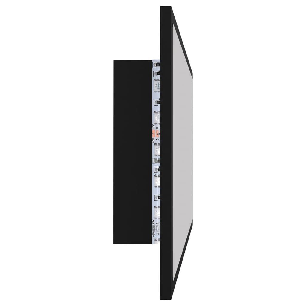 LED-Badspiegel Schwarz (1-St) Acryl Badezimmerspiegelschrank cm vidaXL 100x8,5x37