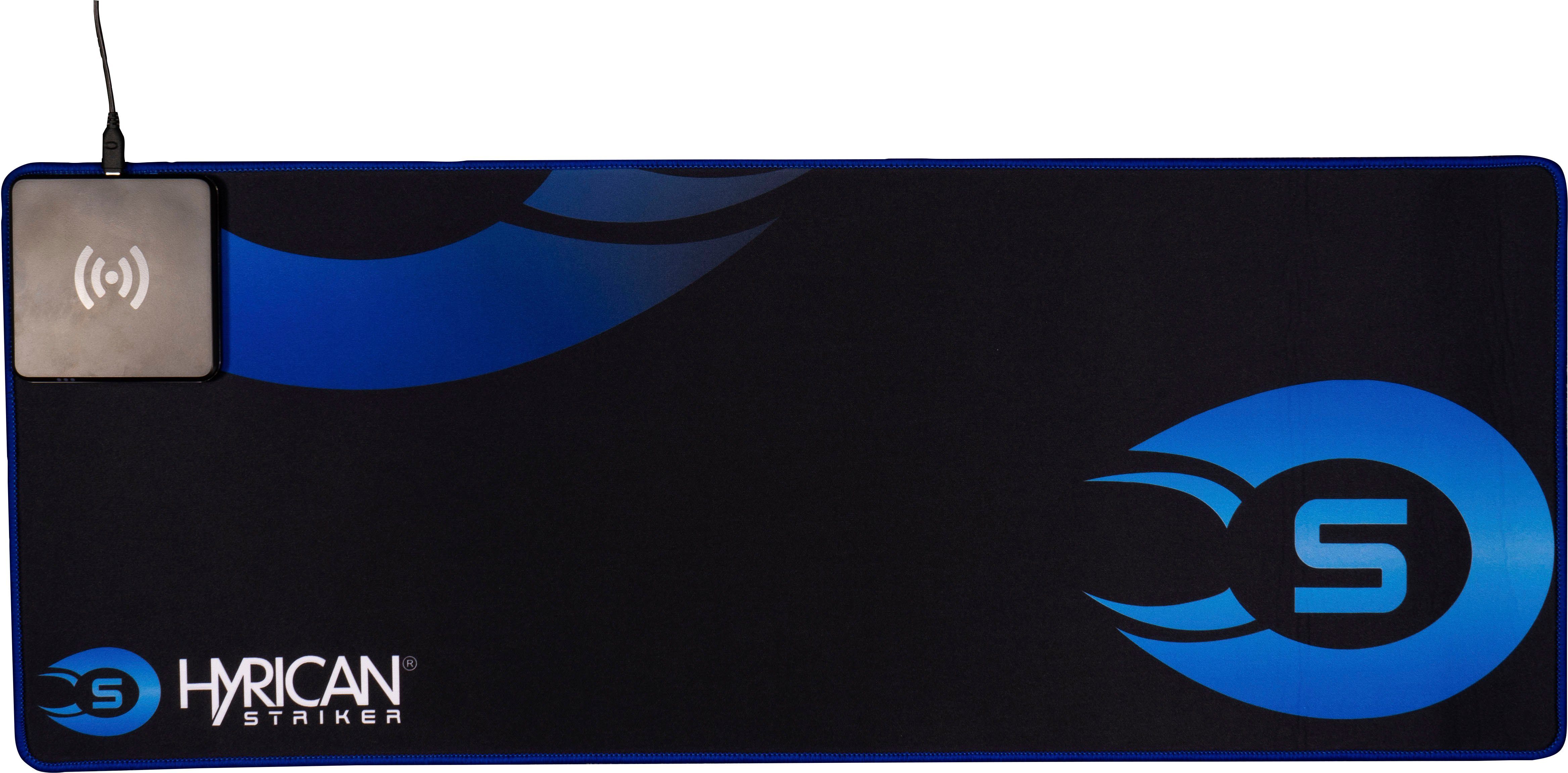 Hyrican Mauspad Striker Qi Mauspad ST-MP15 inkl. 10W QI-Charger Micro-USB, integriertes kabelloses Ladegerät