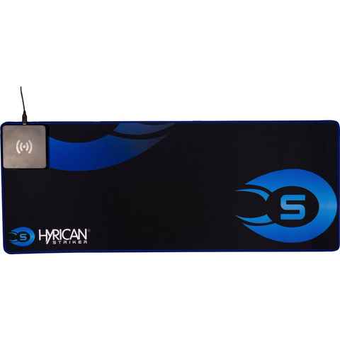 Hyrican Mauspad Striker Qi Mauspad ST-MP15 inkl. 10W QI-Charger Micro-USB, integriertes kabelloses Ladegerät