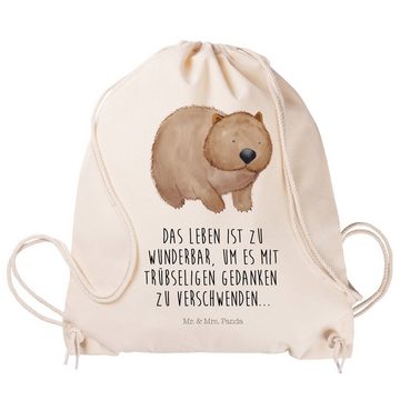 Mr. & Mrs. Panda Sporttasche Wombat - Transparent - Geschenk, Stoffbeutel, Gute Laune, Tiere, Tasc (1-tlg), Stabile Kordel