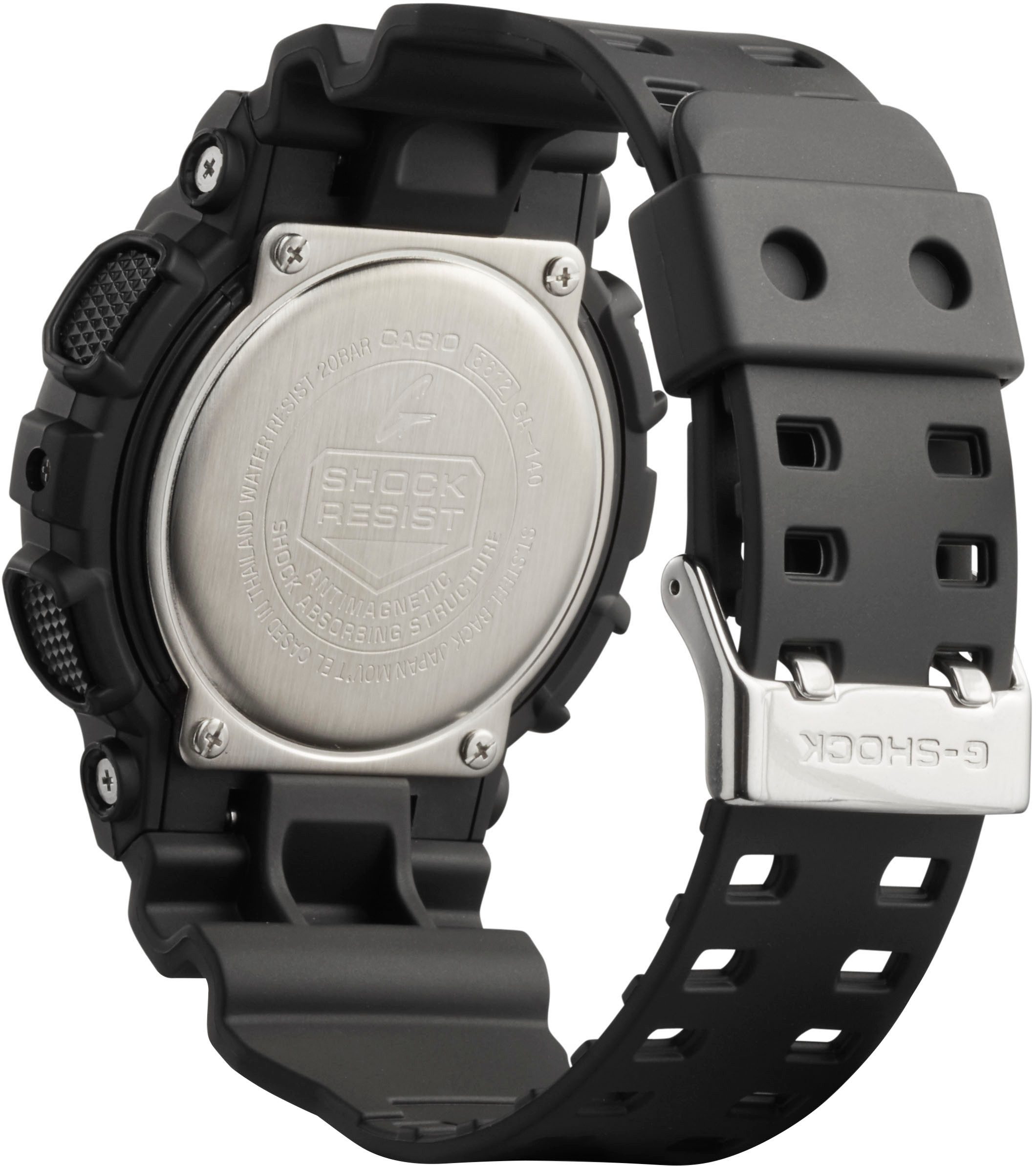 CASIO G-SHOCK Chronograph GA-140-1A1ER, Quarzuhr,Armbanduhr,Herrenuhr,digital, bis 20 bar wasserd.Resinarmband