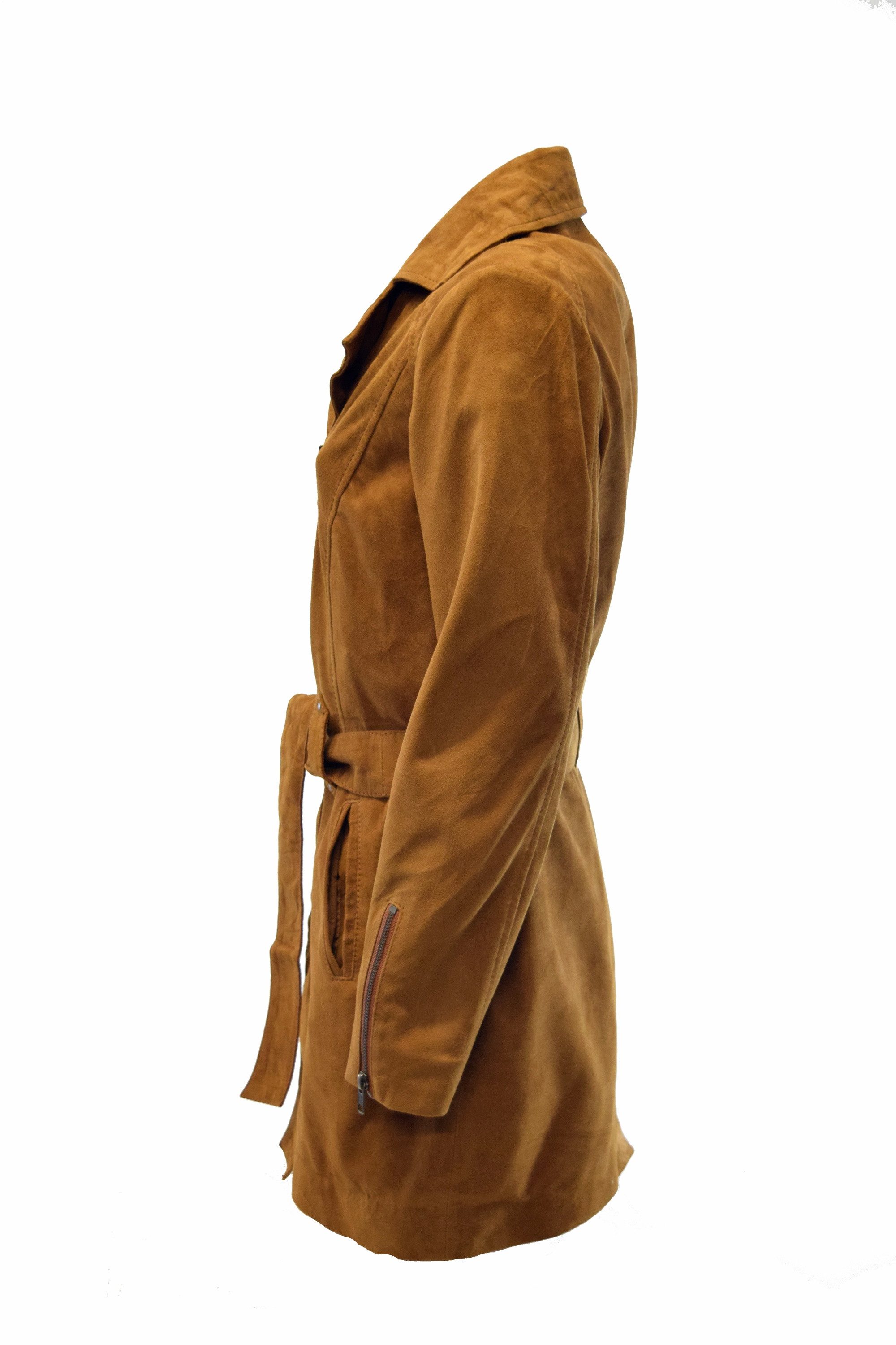 Zimmert Leather Ledermantel UNA weiches Wildleder, Velourleder Cognac, Brau günstig online kaufen