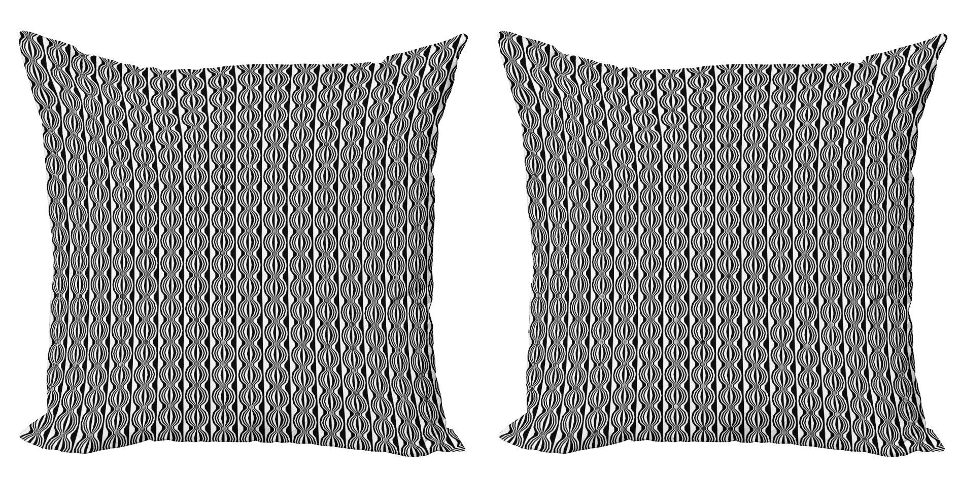 Kissenbezüge Modern Accent Doppelseitiger Digitaldruck, Abakuhaus (2 Stück), verrückte Kunst Vertikal Hipster Stripes