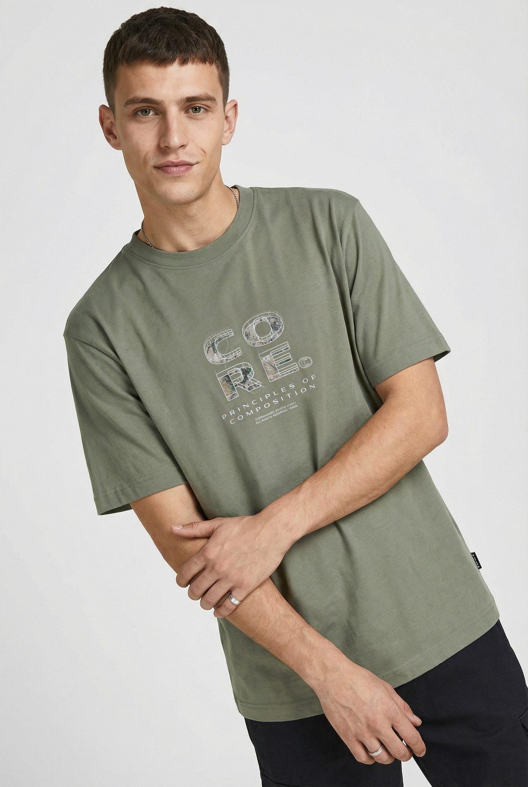 Jack & Jones Print-Shirt JCOSTANCE FRONT TEXT TEE SS CREW NECK günstig online kaufen