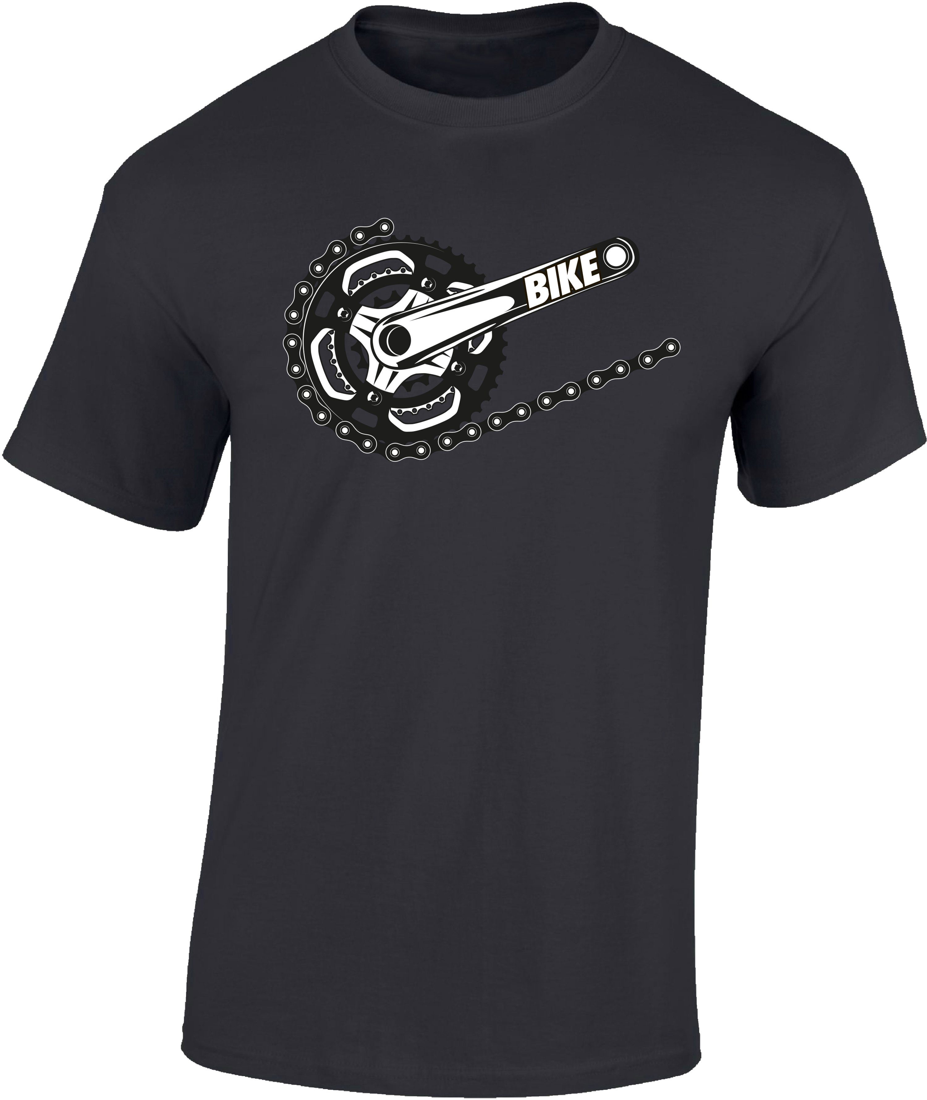 Baddery Print-Shirt Fahrrad T-Shirt: "Bike" - Mountainbike Shirt, hochwertiger Siebdruck, auch Übergrößen, aus Baumwolle