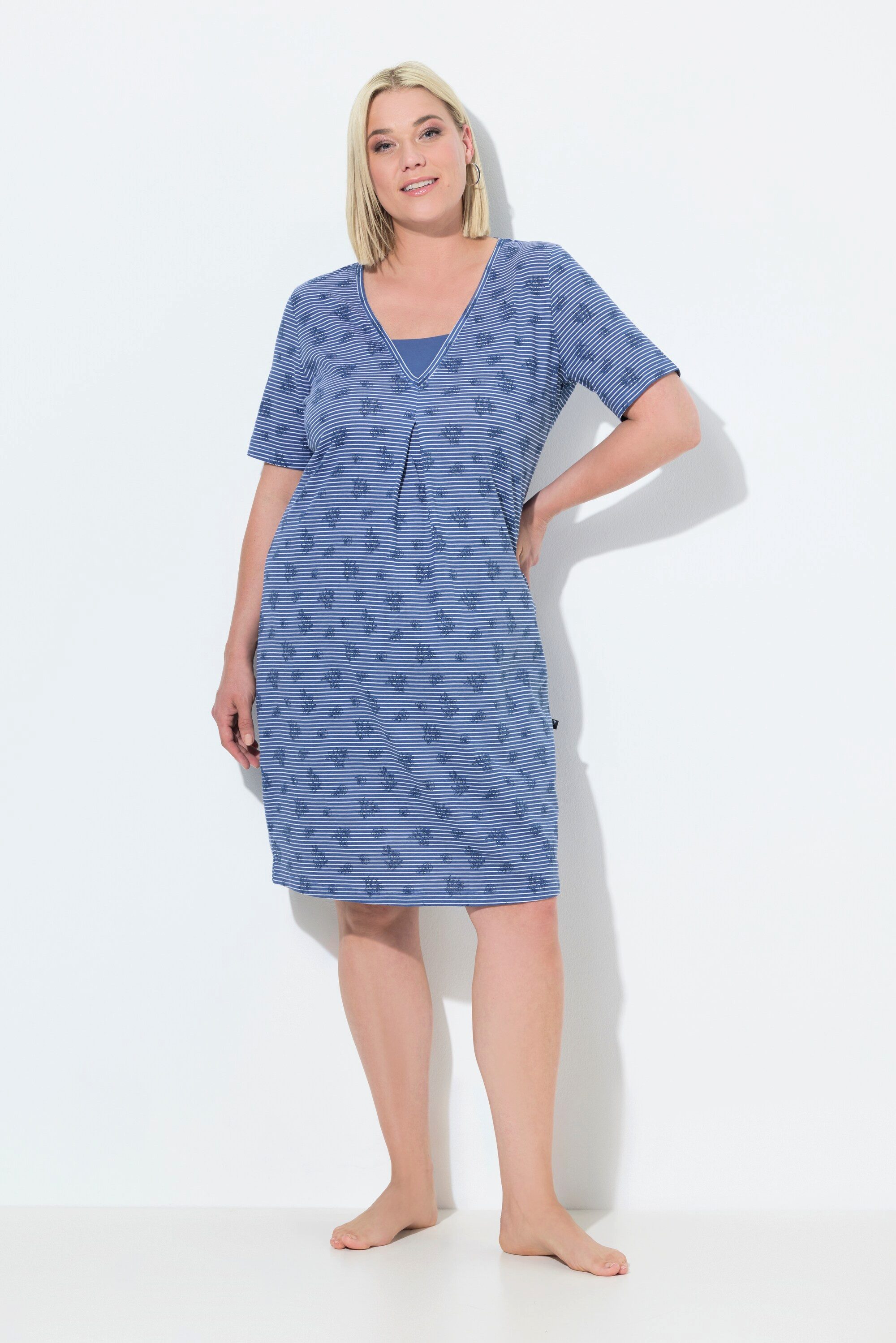 Ulla Popken Nachthemd Nachthemd Ringel/ Blüten günstig online kaufen