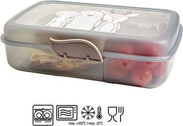 Centi Lunchbox Brotdose Kinder mit Fächern, Lunchbox Kinder mit Trennfächern, Kunststoff, (Spar-Set, 2-tlg., 2x Brotdosen + 2x Schraubdeckeldosen), mit Klickverschluss Brotzeitbox ohne BPA, 100% Recyclebar