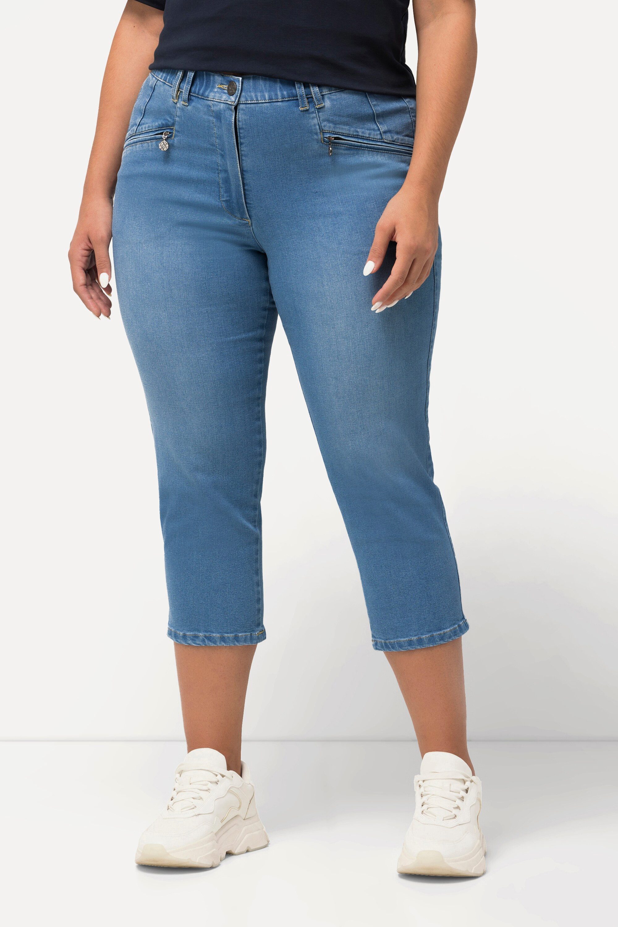 Ulla Popken 7/8-Hose 7/8-Jeans Mony Elastikbund Reißverschlusstaschen