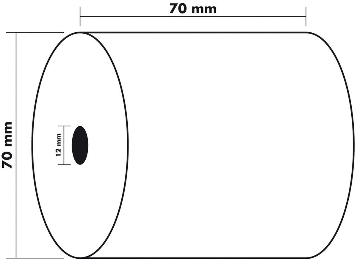 Endlospapier Kassenrolle 70x70x12mm/40m weiß