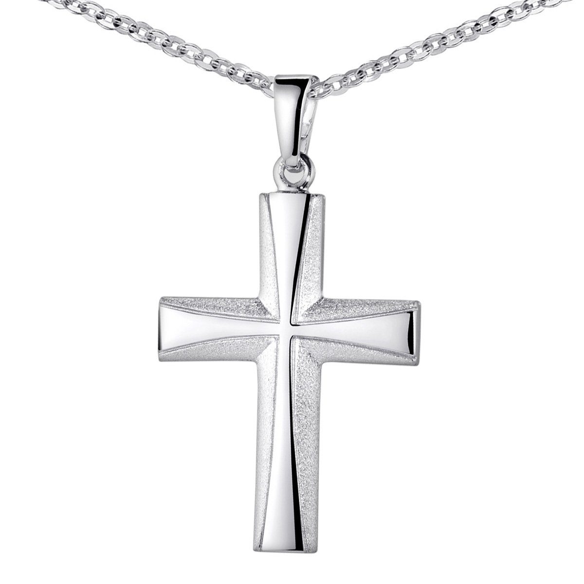Materia Kettenanhänger Kreuz Silber satiniert KA-22-Silber, günstig online kaufen