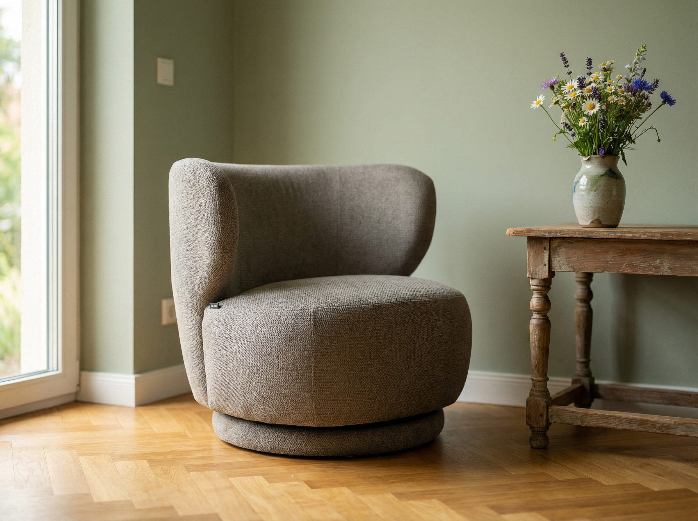 Home affaire Drehsessel ANNELIN, Loungesessel, Clubsessel, 360° drehbar, Struktur-Bezug