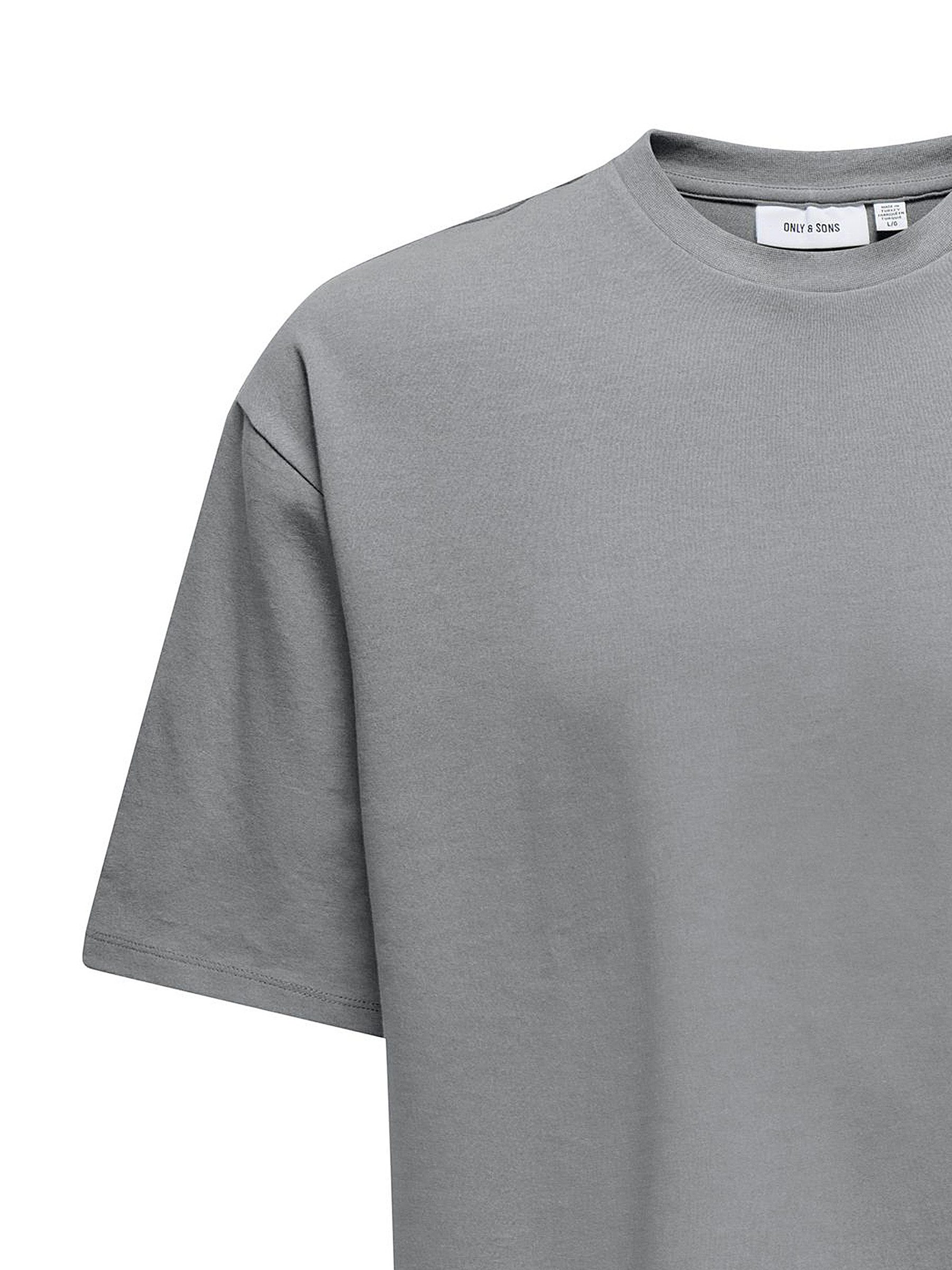 ONLY & SONS T-Shirt Oversize Fit Dropped Shoulder Design für Herren (1-tlg) Baumwolle Regular Fit Rundhals Kurzarm unifarben