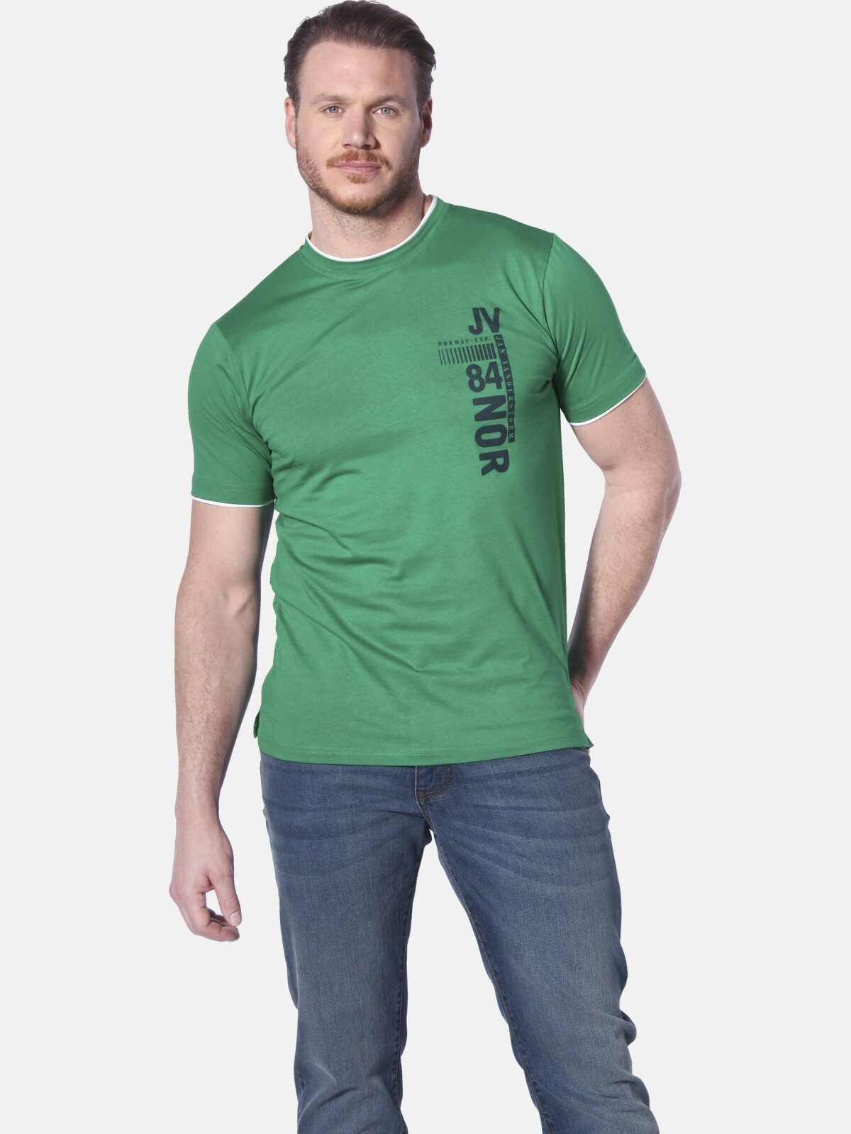 Jan Vanderstorm T-Shirt FLEMMING mit nordischem Aufdruck