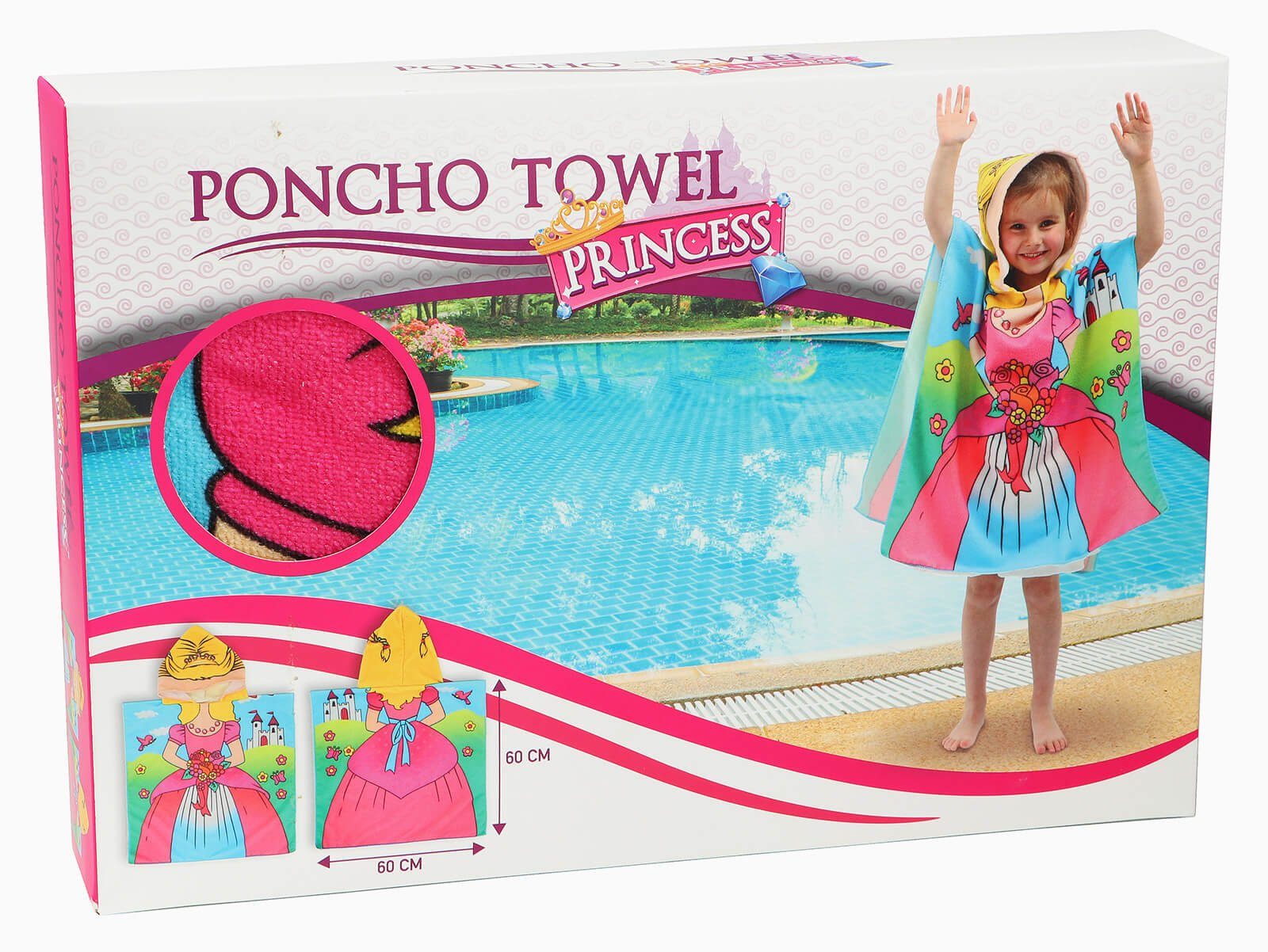 Prinzessin Poncho Badetuch Strandtuch Kinder Handtuch Kinderbademantel