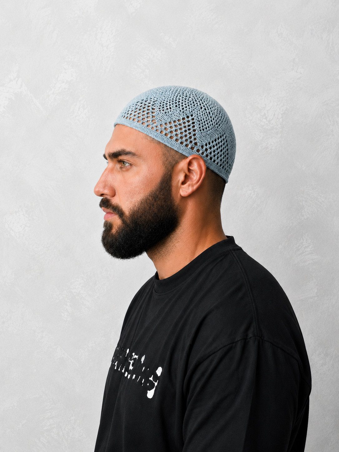 Aymasal Strickmütze Gebetsmütze Beyzade für Herren, elastisch Passt sich der Kopfform an; Gummizug am unteren Ende; leichtes Gewicht