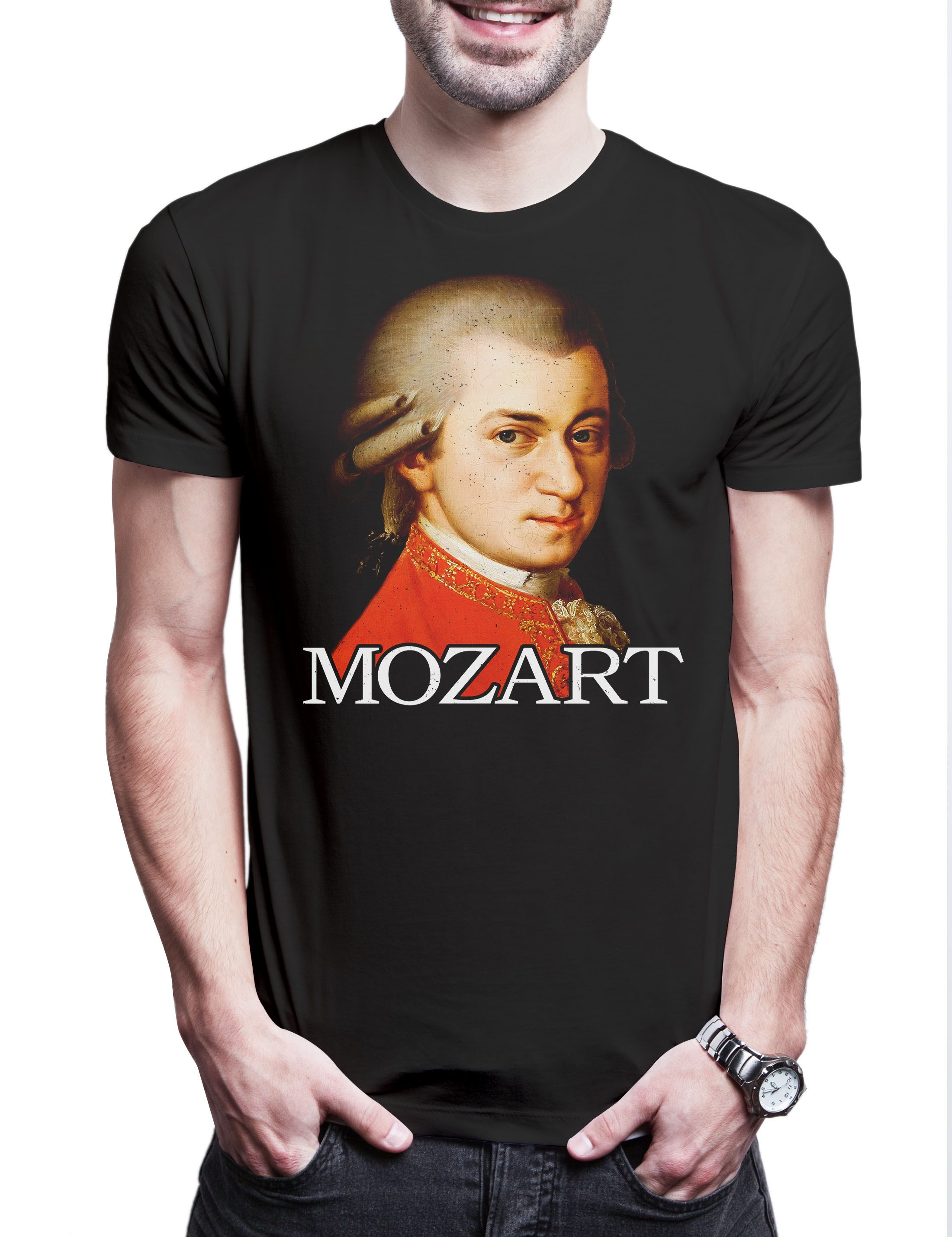 Print-Shirt Mozart Portrait Herren T-Shirt Wolfgang Amadeus Komponist Composer