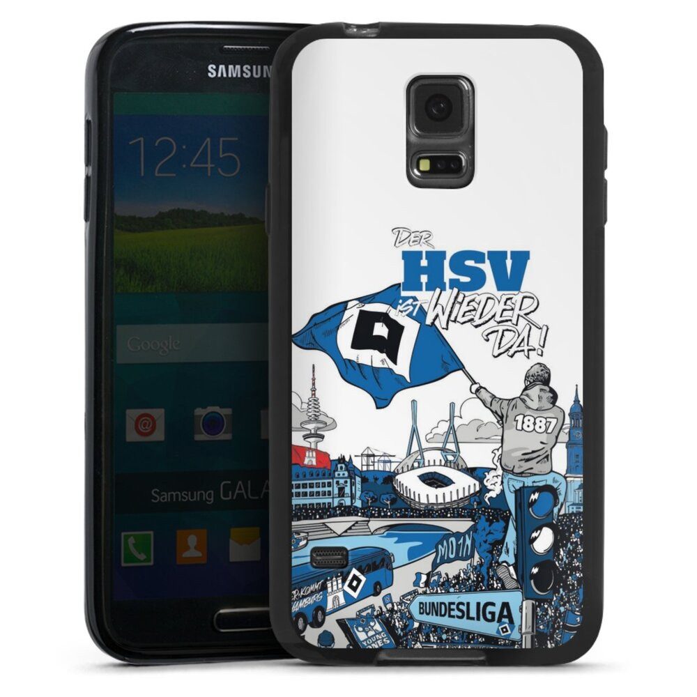 DeinDesign Handyhülle Hamburger SV Offizielles Lizenzprodukt Aufstieg, Samsung Galaxy S5 Silikon Hülle Bumper Case Handy Schutzhülle