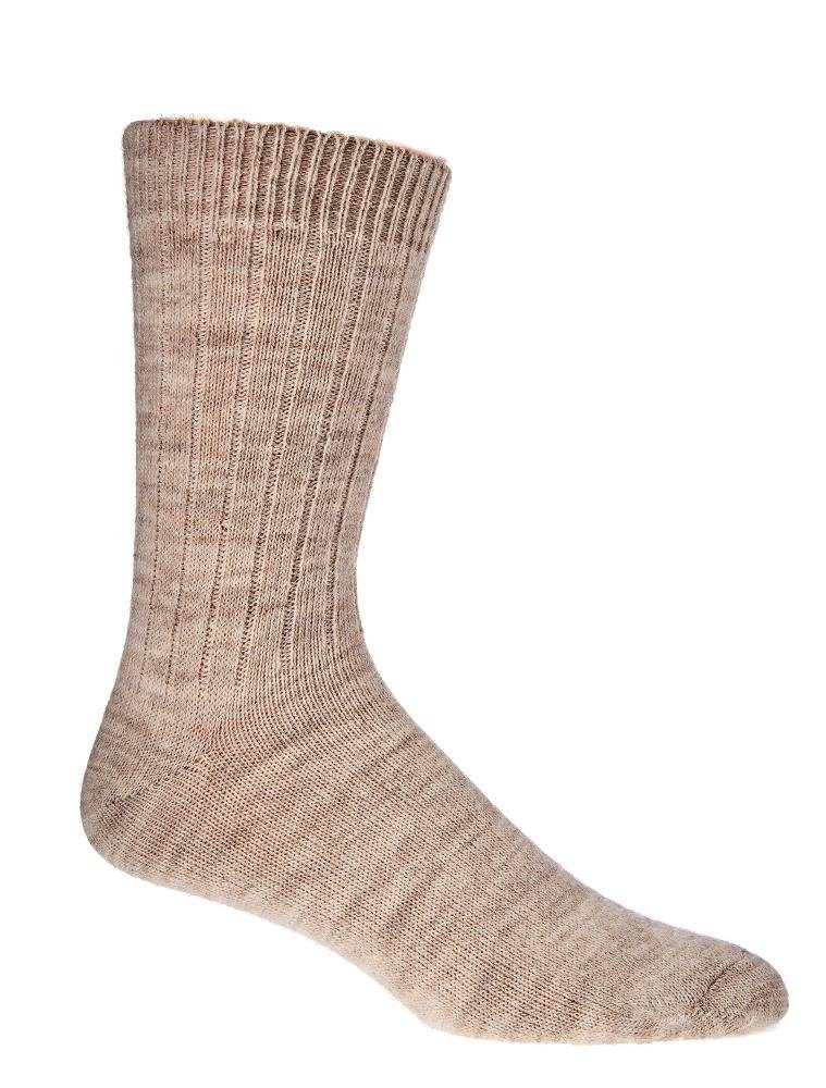 Socken (2 35% 65% Wolle Socken Warme Wollsocken Wowerat Alpakawolle Schafwolle 100% mit 100% Paar) Wolle beige