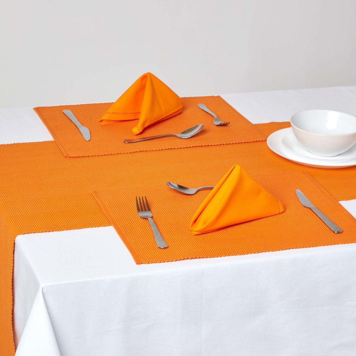 Homescapes Platzset Tischset orange im 2er-Set – 30 x 45 cm, 100% Baumwolle günstig online kaufen