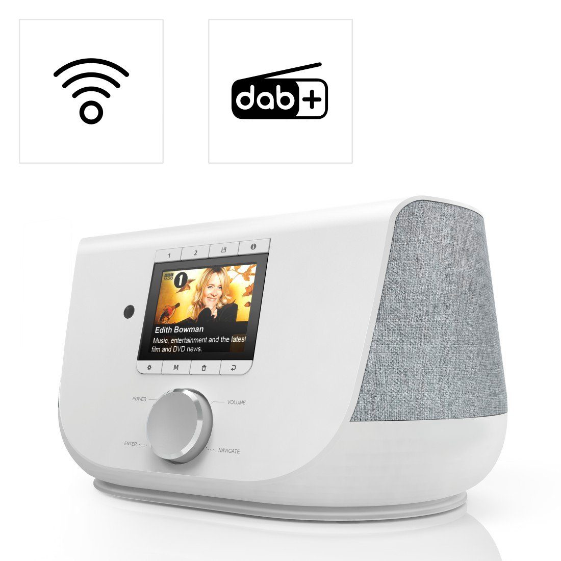 W) FM/DAB/DAB+/Internetradio/App/Bluetooth® Digitalradio 20 (DAB) (Digitalradio Internetradio, Digitalradio (DAB), FM-Tuner, weiß DIR3300SBT Hama