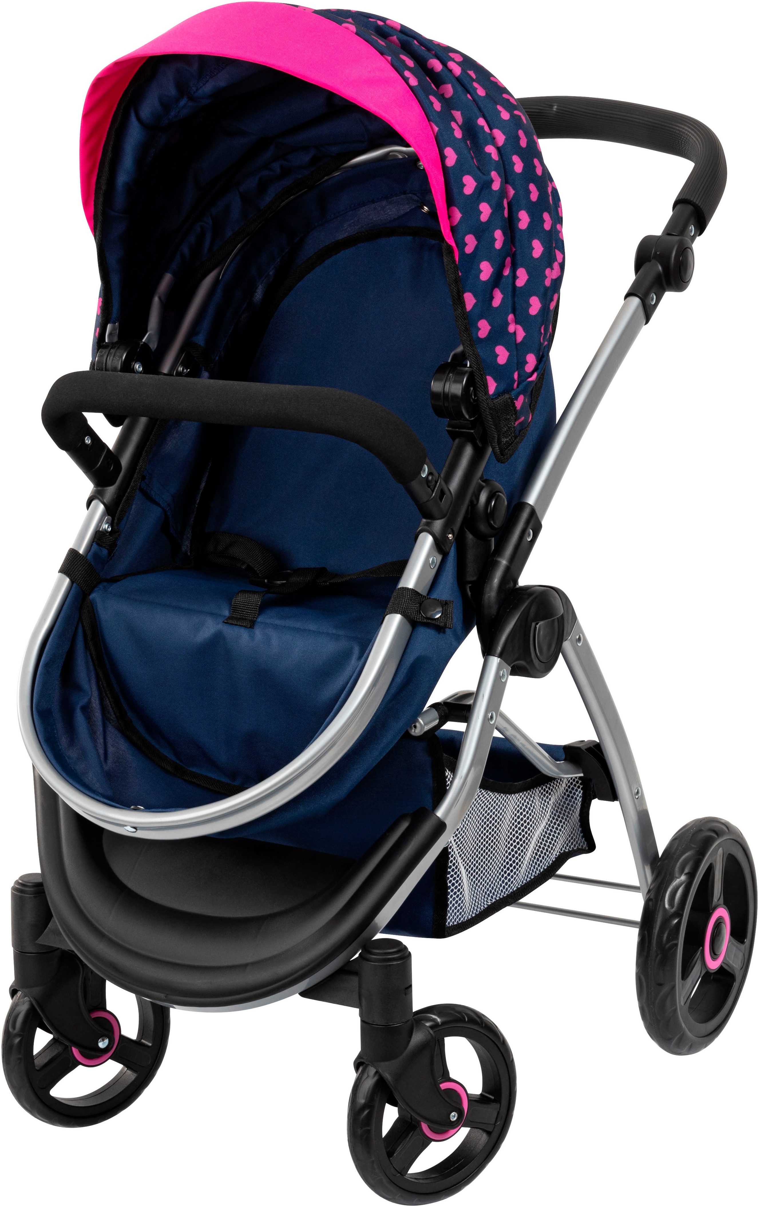 Bayer Kombi-Puppenwagen City Max blau, mit Wickeltasche