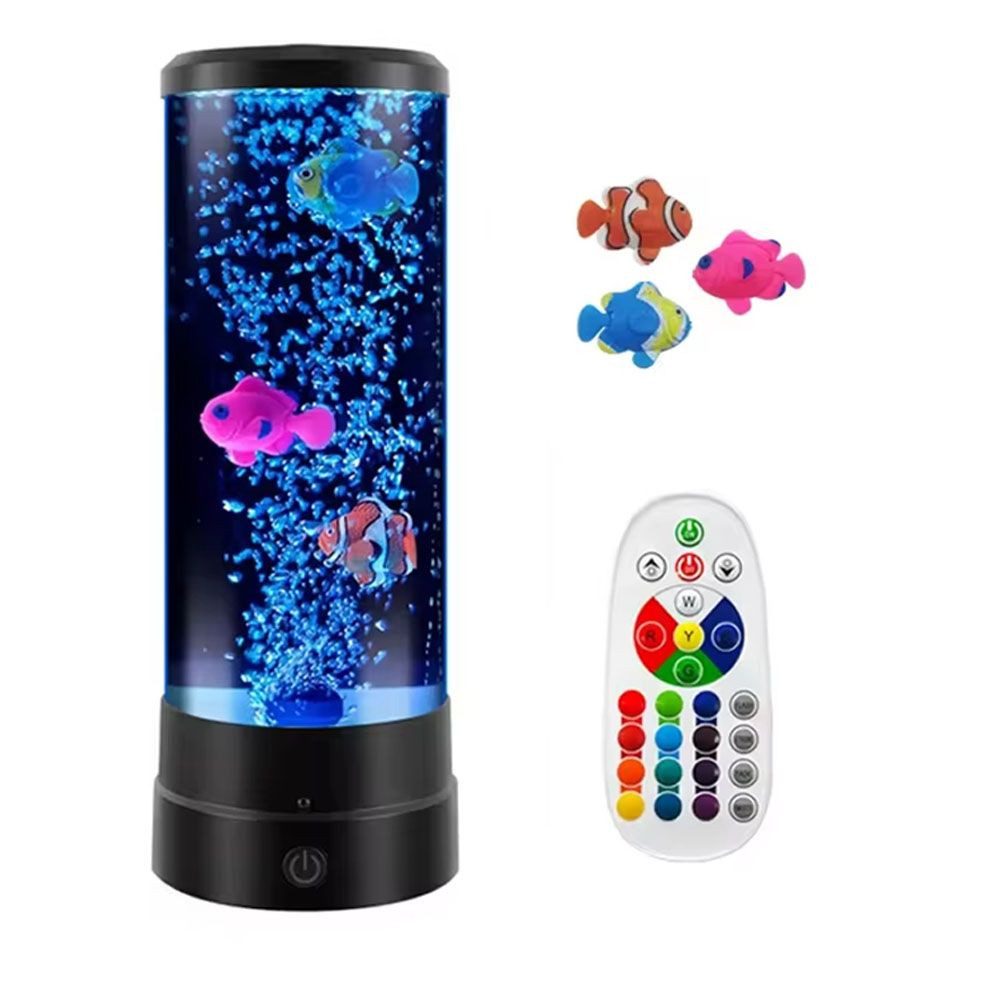 Nachttischlampe Fisch Licht, führte Farbwechsel Aquarium USB-Laden, mit Fernbedienung