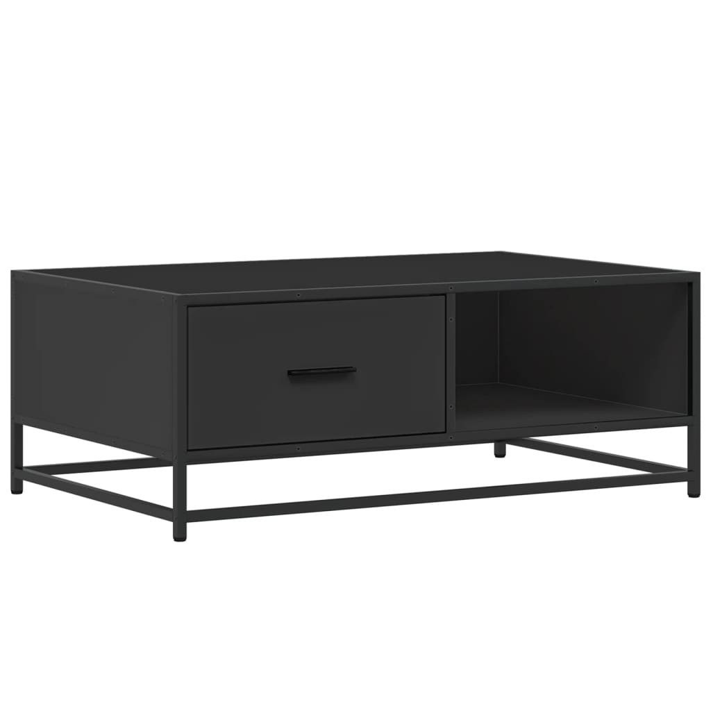 vidaXL Couchtisch Couchtisch Schwarz 90x57x35 cm Holzwerkstoff und Metall ( günstig online kaufen