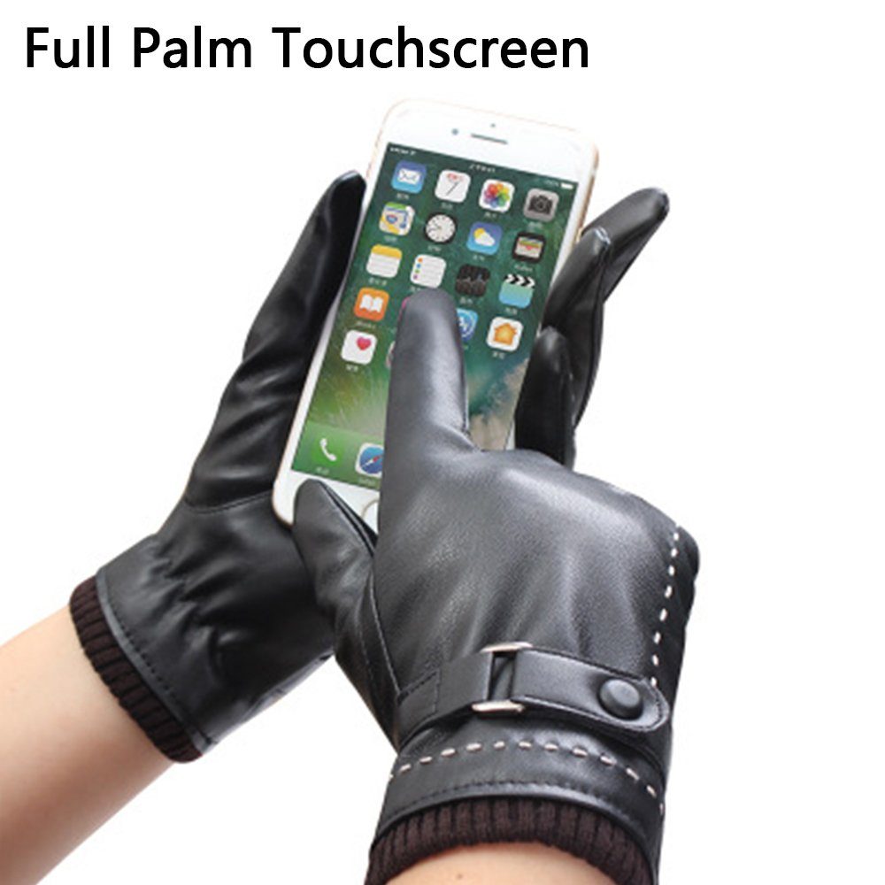Jormftte Baumwollhandschuhe Winter Kunstlederhandschuhe,Touchscreen