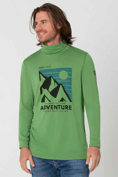 SUPER.NATURAL Rollkragenpullover Merino Pullover M ADVENTURE TURTLE angenehmer Merino-Materialmix