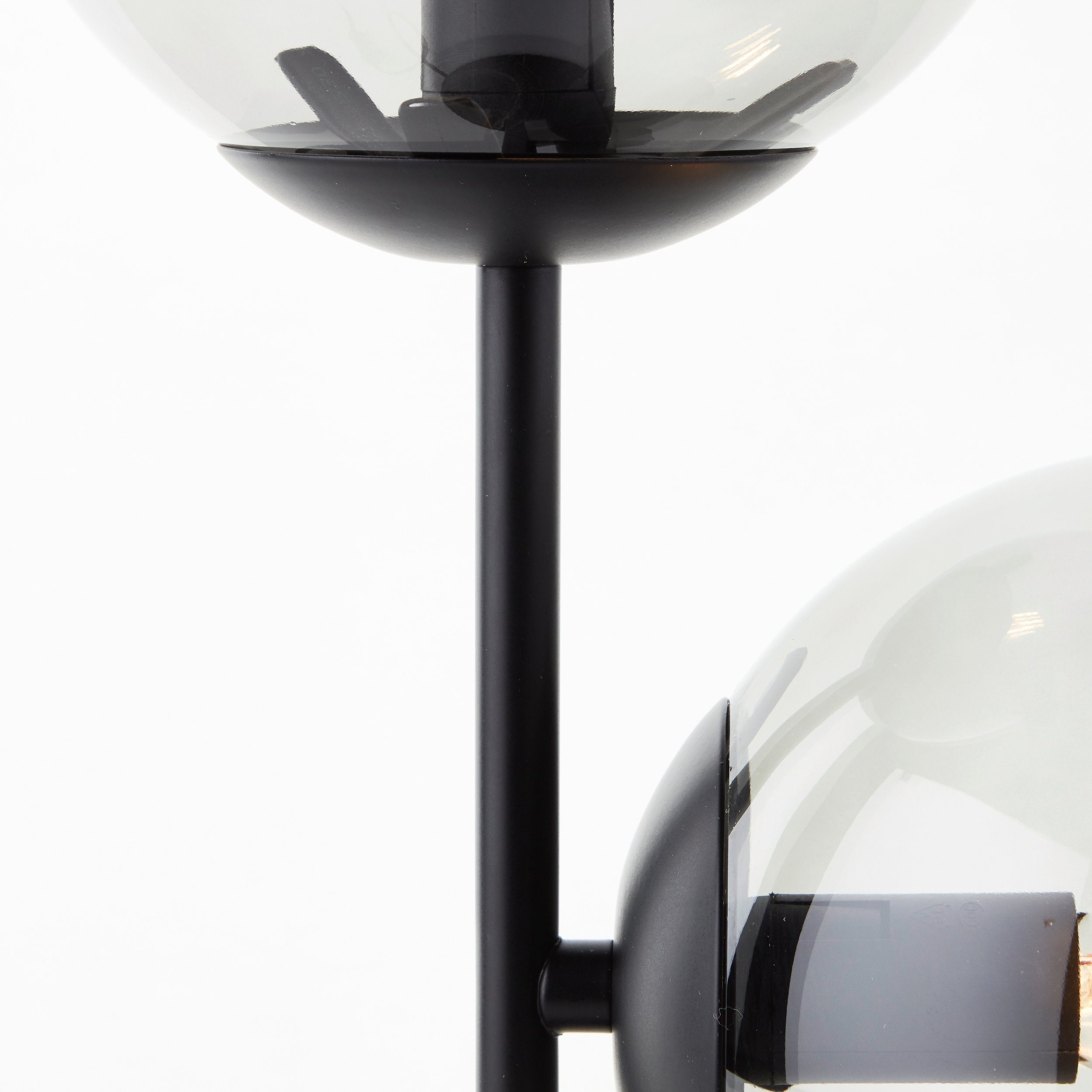 Rauchglas, schwarz cm Brilliant Metall, mit Höhe, 48 ohne Leuchtmittel, Ariol, E14, Tischleuchte